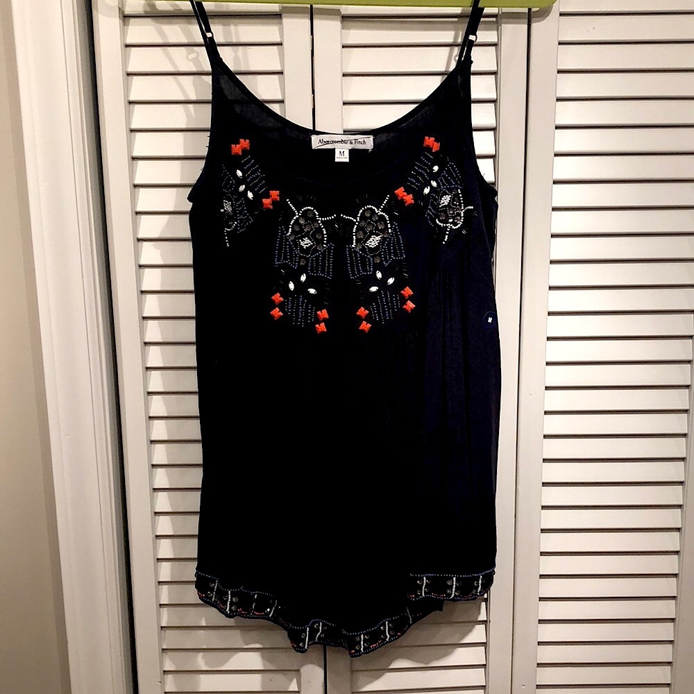 Beaded Camisole Top NWOT M Abercrombie & Fitch